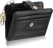 [YUXIANLB] Small Black Wallet for Women Keychain Purse with Zipper RFID Blocking Credit Card Holder Bifold Coin Pocket Small Slim Thin Compact Purse Pu Leather Wallet Minimalist Wallets for Unisex,