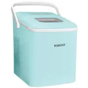 IGLOO Portable Ice Maker 26 lbs. Clean Cycle w/ Handle, Removable Basket in Aqua