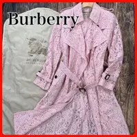 在飛比找蝦皮購物優惠-Burberry 博柏利 外套 長版風衣 大衣 口袋 粉紅色