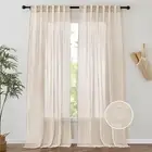 Window Sheer Curtains - Long Window Voile Drapes Light Filter for Living Room...