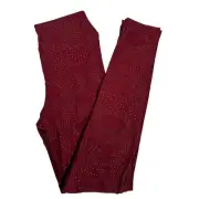 LuLaRoe Deep Red Maroon Multi-colored Polka Dots Circles Pattern Leggings Tween