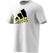 Adidas Men's T-shirt Hacked Logo Tee Climalite Wicks Sweat Crewneck White Size M