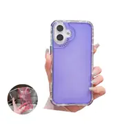 ANYMOB iPhone Case Purple Transparent Plain Stylish And Durable Hybrid Cover