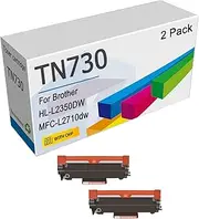 TN730 Toner Cartridges (with Chip) Compatible for Brother HL-L2350DW L2390DW L2395DW DCP-L2550DW MFC-L2710DW L2750DW Printer, High Yield 3000 Pages,Black-2 Pack