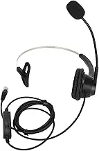RJ9 Telephone Headset Business Headset with Microphone Clear Sound for Call Center Customer, Ergonomic Design Durable Black Monaural Headset for Home and Office