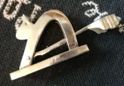 Vtg 8" CRATE and BARREL Heavy Silver Chrome Squirrel NUT CRACKER Figural