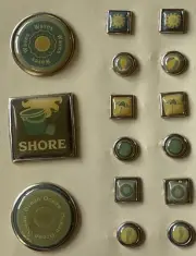 BEACH Epoxy Brad(15pc)Cloud 9 •Split-pin•Waves•Shore•Ocean •Sunshine•Card Making