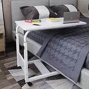 , Laptop Table with Wheels, Medical Chair/Bed Table, Sofa Side Table for Living Room Portable Desk Tray Table, Height Adjustable, Use for Home Meals Work and Activities(A,60 * 40cm)