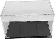 Amosfun Acrylic Rugby Ball Display Case Transparent Tabletop Storage Box for Rugby Memorabilia Dustproof Showcase with Removable Base