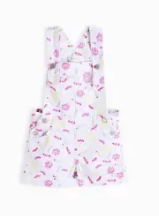 BNWT “Pumpkin Patch” Lollipop Lollipop White Printed Overalls/Dungerees – Size 5