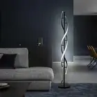 60 Inch Modern LED Spiral Floor Lamp, Black Contemporary Standing Light Corner L
