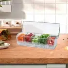 Chilled Condiment Server Caddy 5 Section for Keeping Fresh Cheeses Seafood