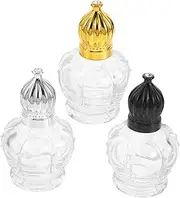 Beaupretty Crown Lid Bottles 15ml Refillable Containers for Egyptian Perfumes Mini Roller Bottles