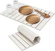 Large Stone Dish Drying Mat for Kitchen Counter, 60*40CM Fast Dry Super Absorbent Collapsible Dish Drying Mats, Eco-Friendly Diatomaceous Earth Mats for Dishes Bottles Cups,Match Any Countertop