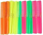 7 inch All Purpose Hair Comb. Hair Cutting Combs. Barber’s & Hairstylist Combs. Neon Mix. 12 Units.