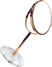 FOYTOKI Two Sided Magnifying Makeup Mirror with Elegant Marble Base Compact Desktop Vanity Mirror for Reflection and Stylish Decor