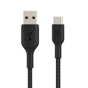Belkin BoostCharge 3m USB-A to Type-C Braided Cable For Android Phones Black
