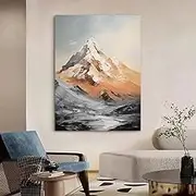 100% Hand Painted Oil Painting Artwork - Mountain Peak Sunshine Landscape Texture Entrance Wall Art Painting,for Living Room Bedroom Home Decorations Wall Decor,As Shown,90 X 140 Cm(36"X56")