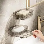 MRDLKNX 2 Pack Soap Dish, Soap Holder with Drain, Soap Dish for Shower, Soap Holder Shower, Soap Dishes for Bar Soap, Bar Soap Holder for Bathroom Shower Home Outdoor Camping Travel