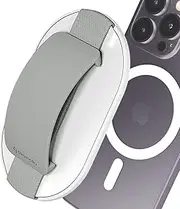 Sinjimoru for MagSafe Grip, Magnetic Phone Grip for MagSafe Stand, Strong Magnetic Phone Holder for iPhone 16 15 14 13 12. M-SGrip Light Grey