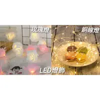 在飛比找蝦皮購物優惠-【現貨不用等】LED燈飾/電池盒/玫瑰花燈串/銅線燈串