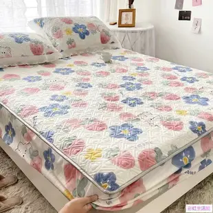新款抗菌防蟎鋪棉床包 吸溼排汗 床包式保潔墊 床罩 單人雙人加大床包 枕套 親膚透氣 寢具