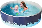 Foldable Non-Inflatable Pet Swimming Pool - Kids Paddling Pool, Stable and Non-Slip, Multifunctional Portable Dog Bathtub for Pets Kids