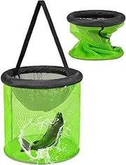 Wesleyyy Crab Basket | Foldable Crayfish Storage Cage - Portable Floating Mesh Basket Net for Crayfish Catfish Lures Storage Clamming Crabbing Fly Fishing