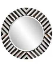 Howard Elliott Julianna Round Horn & Shell Tiled Mirror