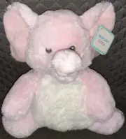 2x Aurora 11" Security Baby Pink White Elephant Pellets + 13" Purple White Plush
