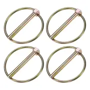 4Pcs Linch Pin with Ring, 8mmx70mm Carbon Steel Lynch Pin Trailer Pins Zinc