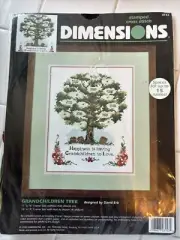 Dimensions Stamped Cross Stitch Kit “Grandchildren Tree” Space For 15 Names