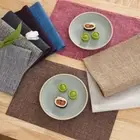 2Pcs Durable Linen Solid Color Table Mat Creative Nordic Style Table Mat Table