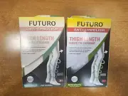 2 Pk: Futuro Compression Thigh Length Stockings, Med. Comp, Avg Ht., White E16F