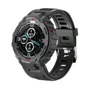 Catzon F26 Military Smart Watch with Bluetooth Calling Music Player Heart Rate Sleep Monitor-Black