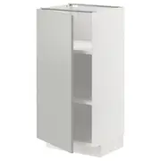 METOD base cabinet with shelves, white/Havstorp light grey, 40x37x80 cm