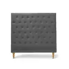 Bedhead King Single Linen Upholstered Headboard Charcoal Charlotte Chesterfield