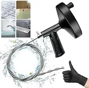 Drain Snake Auger 16.4Feet, Plumbing Snake Drain Hair Clog Removal Tool,Sink Unclogger Drain Cleaner Tool Heavy Duty Toilet Snake Auger, for Bathroom Kitchen Tub Shower Drain Clog Remover with Gloves