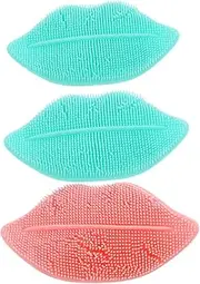 ELAYARD 3pcs Lip Brush Exfoliating Face Wash Brush for Blackhead Removal and Skin Care for Lips and Nose Exfoliation Random Colors