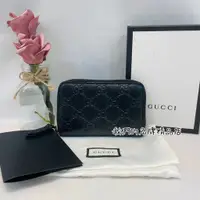 在飛比找蝦皮購物優惠-[我們的名牌精品店]~ GUCCI 黑色牛皮 G LOGO 