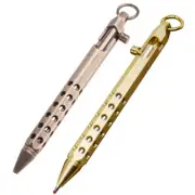 Retro Portable Pocket Pen Hexagonal Bolt Type Action Copper Brass Gel Pen