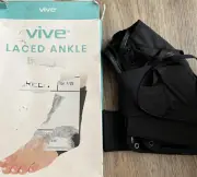 Vive Laced Ankle Brace Medium Black DAMAGED Box