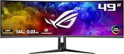 ASUS ROG Swift OLED PG49WCD Gaming Monitor- 49-inch (5120x1440) Curved QD-OLED, 144Hz, 0.03ms, G-SYNC® Compatible, Custom heatsink, Uniform Brightness, ROG Smart KVM, 90W Type-C, DisplayWidget Center