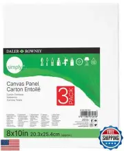 Daler-Rowney Simply Canvas Panel, 8x10 inches, 3 Pack - Artist Canvas for Oil