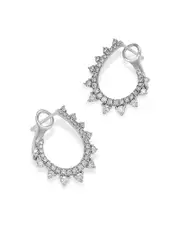 Bloomingdale's Fine Collection Diamond Spiral Huggie Hoop Earrings in 14K White Gold, 1.00 ct. t. w.