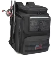HAMBOLY Fishing Backpack with Rod Holders, 40L Tackle Box Backpack for Black