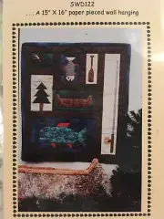 Hunting Fishing Cabin Wall Hanging Quilt Pattern Trees Wilderness Rustic Quilt