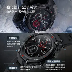 【H.Y SPORT】Amazfit 米動T-Rex軍規智能手錶-黑/軍綠/迷彩/卡其色