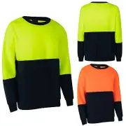 Hi Vis Reflective Pullover Jumper Fleece Sweatshirt Crew Neck Safety Workwear