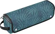 [sanluoli] Hot Hair Tools Travel Bag with Iron Mat Double-Layer Travel Carrying Case Personalized Leaves Green